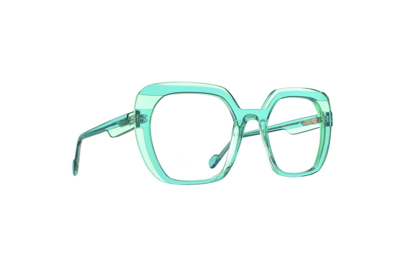 Occhiali da vista unisex Talla Buccia 9054, colore blu petrolio, montatura ottagonale sfaccettata, design contemporaneo.